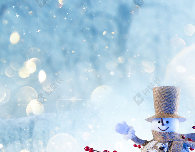 冬季雪花雪人背景