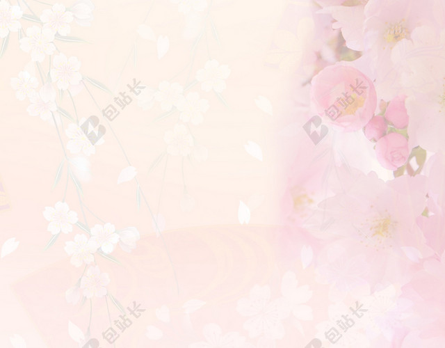 樱花光线云彩背景素材