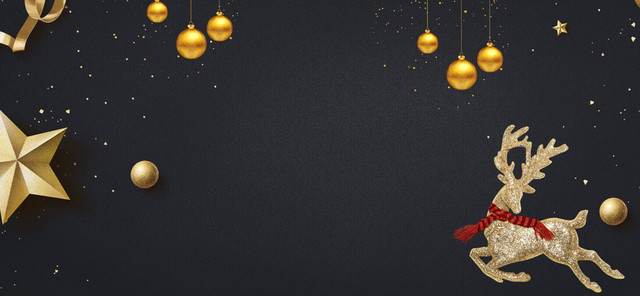 圣诞节大气唯美黑色BANNER