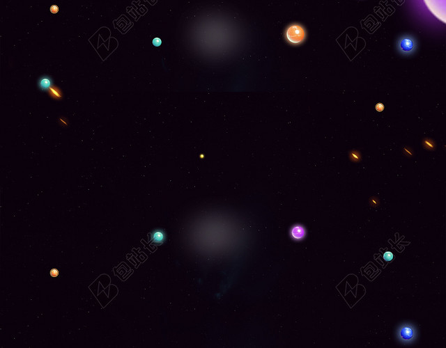 玻璃球漂浮星空背景