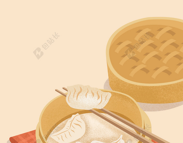 卡通水饺饺子节日