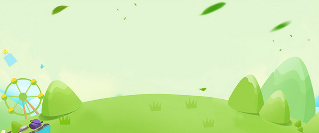 卡通大自然可爱母婴背景草地绿色背景