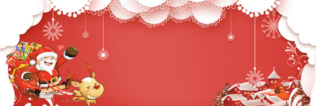 圣诞节红色背景BANNER