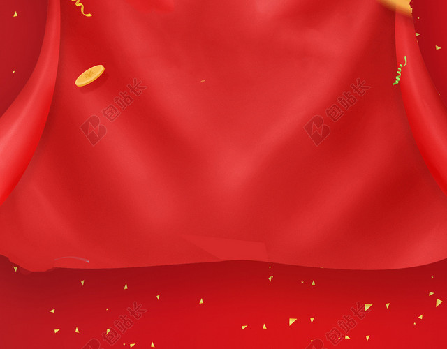 喜庆红色中国风商场促销海报