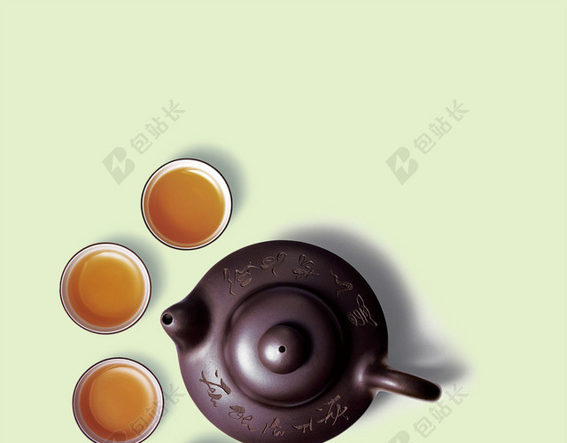 简约茶文化茶韵禅茶茶馆海报背景