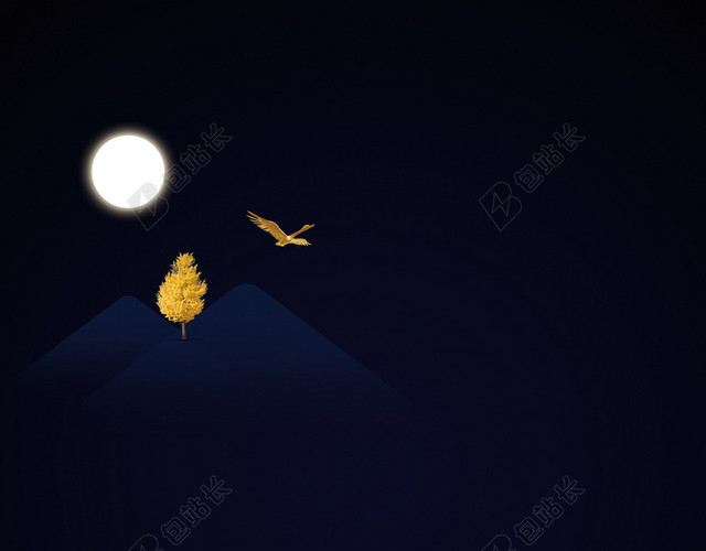 中国风大气黑金房产海报背景