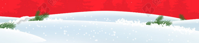 红色雪地卡通简约圣诞节主图背景