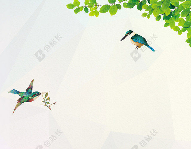 绿色卡通春季海报