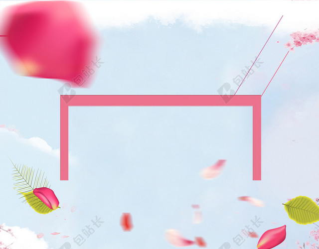 38妇女节小清新创意立体花卉手绘H5背景