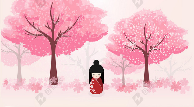 粉色樱花背景素材
