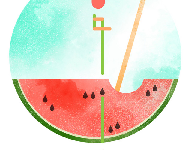 立夏手绘插画海报