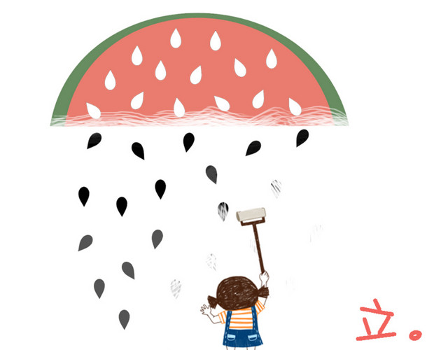 卡通西瓜立夏海报