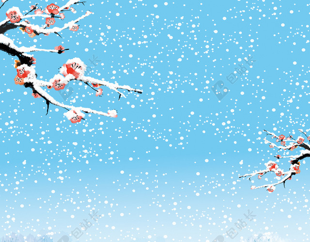 冬季雪景简约清爽背景模板大全