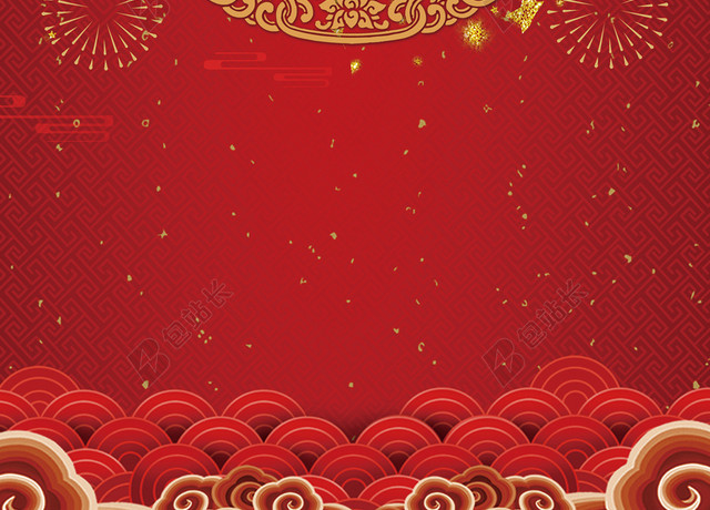 红色喜庆中国风2018狗年背景