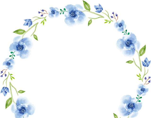 花朵枝叶彩绘矢量图素材