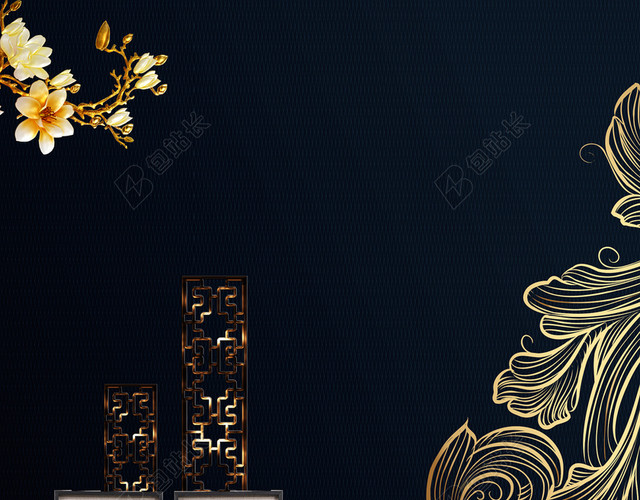 创意新式商务黑色现代房地产背景