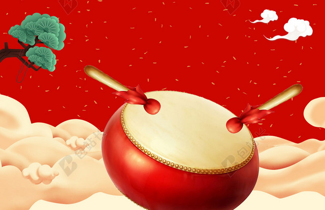 2018开门红红色中国风创意背景