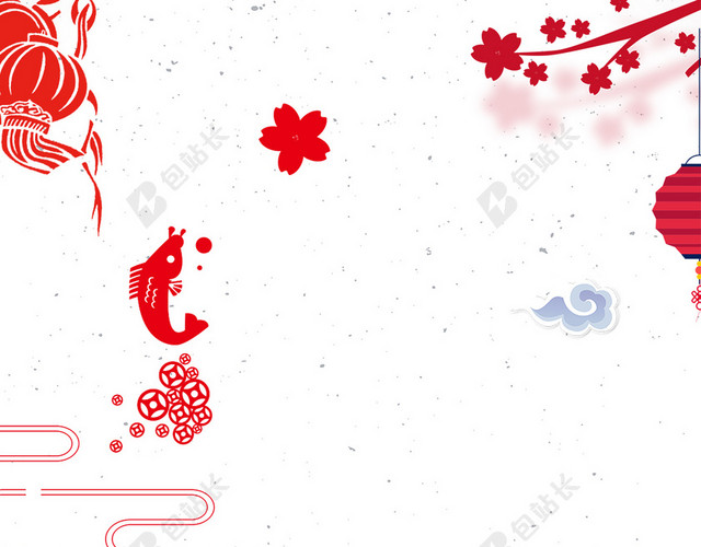 2018狗年春节年货节创意中国风年画全家福H5背景