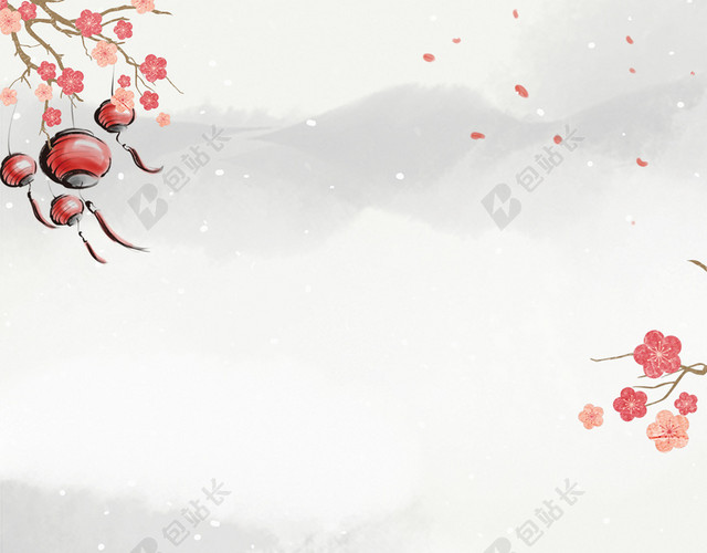 2018狗年春节除夕年货节中国风手绘插画节日海报