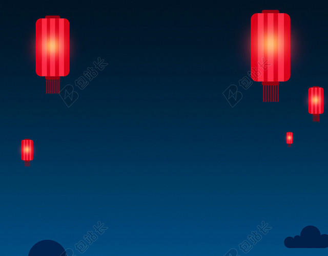 蓝色元宵节背景图