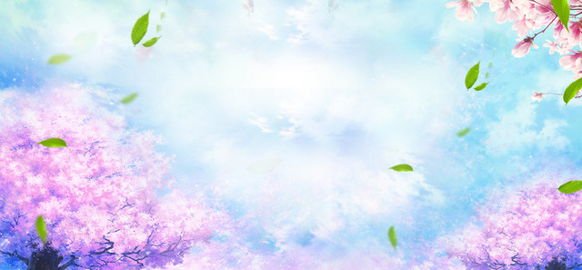 春天桃花梦幻背景BANNER