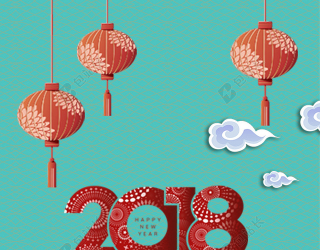 新年春节3D立体新式简约背景