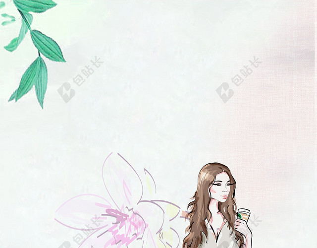 38女神节手绘水彩创意新品上市背景