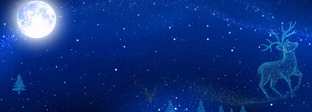 圣诞老人卡通梦幻灯蓝色BANNER