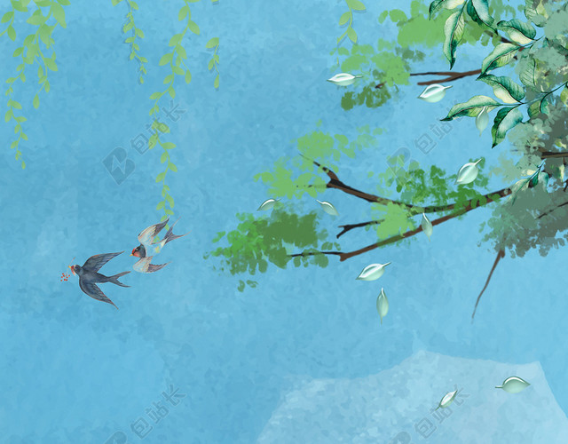 植树节绿色卡通PSD分层BANNER