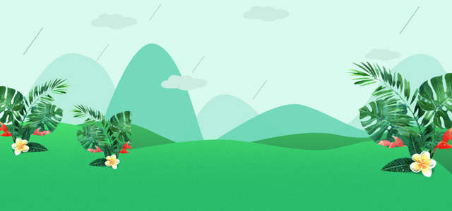 春天文艺小清新渐变蓝BANNER
