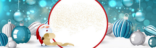 卡通圣诞节简约雪山蓝色BANNER