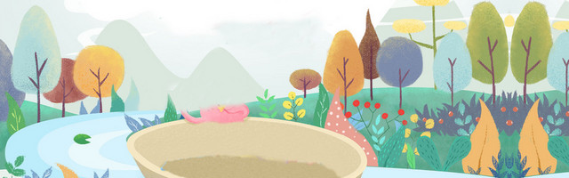 护肤清新手绘BANNER背景