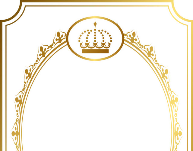 金色清新装饰花边边框素材