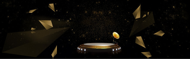 黑金黑色几何闪耀背景海报版BANNER