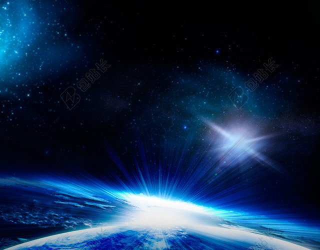 蓝色科技炫酷梦幻星空淘宝主图背景