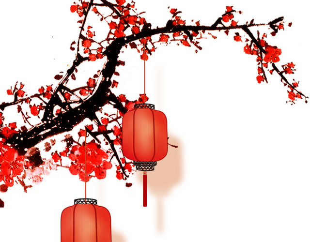 梅花和灯笼