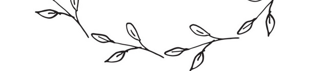 黑色简笔画花环免抠素材