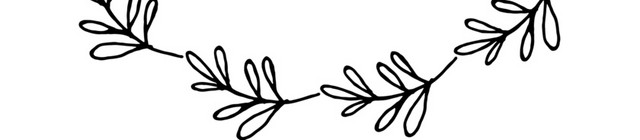黑色简笔画花环免抠素材