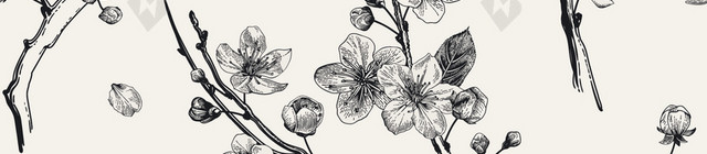 花朵钢笔画背景素材