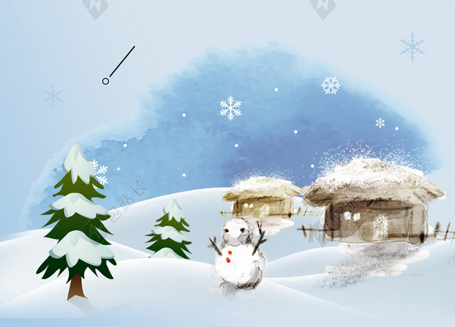 文艺清新冬季雪景海报背景