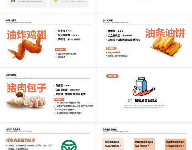 卡通风格食品安全教育主题班会PPT