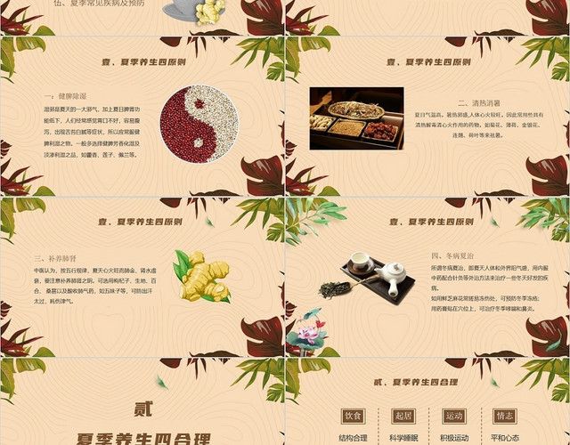 棕色简约风三伏养生注意事项PPT模板