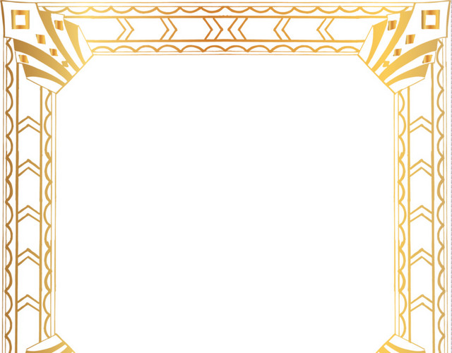 金色素描手绘相框设计矢量图片