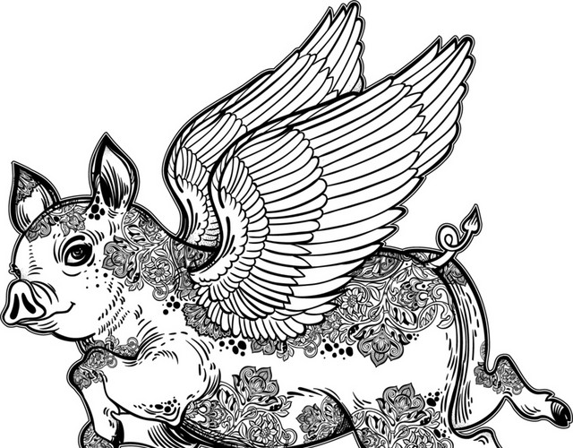 飞猪素描手绘素材
