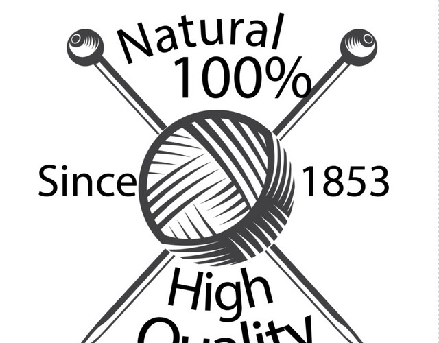 黑色毛线团英文手绘素材