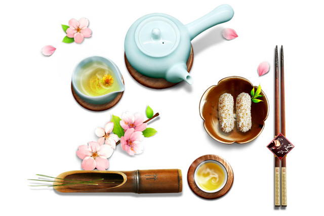 矢量彩色茶杯中的红茶