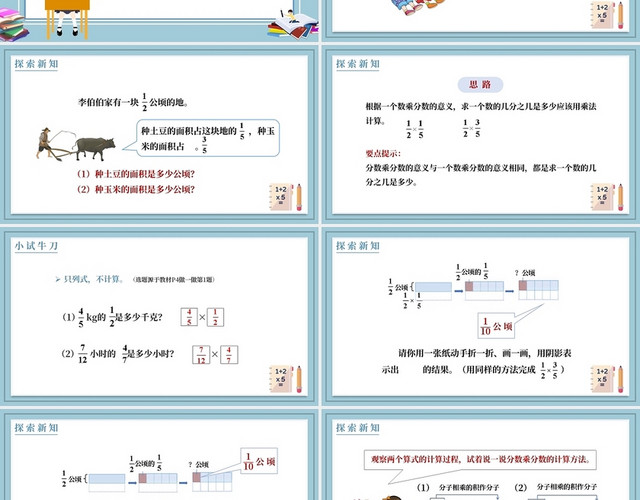 小学数学课件分数乘分数PPT模板