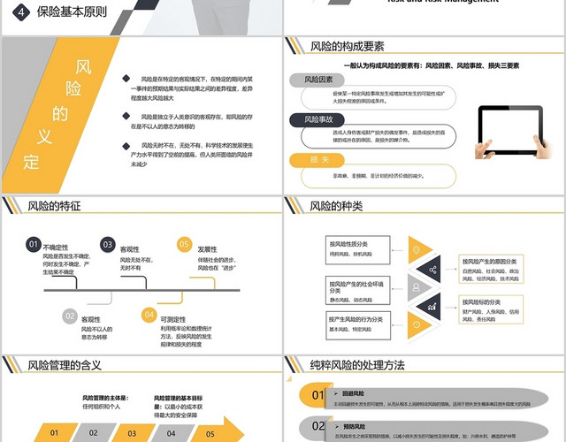 黄色大气金融保险知识培训PPT保险业务培训