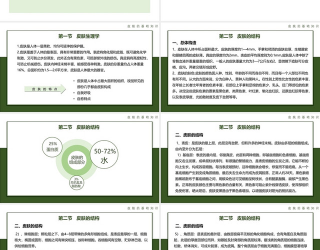 绿色简约商务美容基础知识培训美容行业培训PPT模板