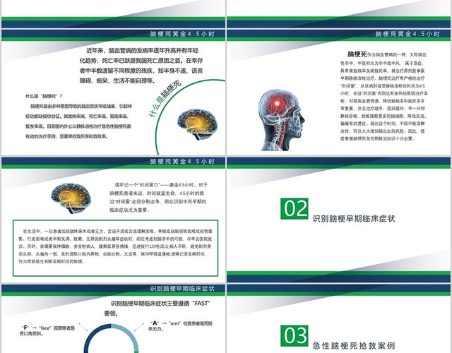 简约安全救护急性脑梗培训PPT急救知识